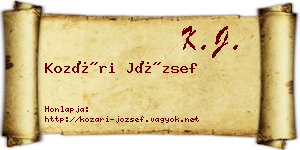 Kozári József névjegykártya